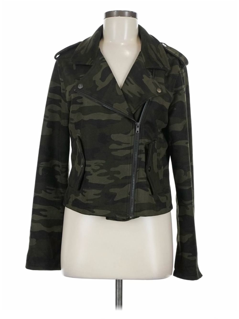Sanctuary Olive Camo Moto Jacket